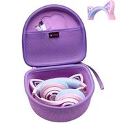 Case Cover for OHAANYY/Xunpuls/VuyKoo/QCXWCJWD/Usoun Children's Wireless Bluetooth Headphones Foldable Cat (Purple)
