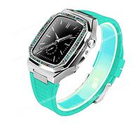 Case de kit de modification de diamant pour bande 8 7 45 mm 44 mm Base de boîtier en acier inoxydable pour la série Iwatch 6 SE 5 4 SET DE MOD DIY