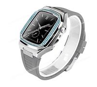 Case de kit de modification de diamant pour bande 8 7 45 mm 44 mm Base de boîtier en acier inoxydable pour la série Iwatch 6 SE 5 4 SET DE MOD DIY