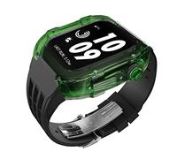 Case de modification de montre transparent de luxe , pour 44 mm 45 mm Kit de mod de bricolage + bracelet en caoutchouc , pour la bande 45/44 mm SE 8 7 6 5 4 SE