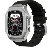 Case de montre en acier inoxydable Band de montre en silicone , pour la série 9/8/7/6/5/4 / SE , STRAPE DE LE LUXE STRAP + COUVERTURE METAL MOD MOD Kit , pour 45 mm 44 mm Remplacement