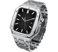Case de montre en acier inoxydable de luxe et bande de mod de bande , pour la série 8 7 6 SE 5 4 , STRAPE DE STRAPE DE MONTRE D'ACIER , pour 44 mm 45 mm DIY Royal Oak Retrofit