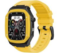 Case de montre en métal + bande de montre en caoutchouc ， pour Series 8/7 45mm 6/5/4 SE 44 mm DIY ， Slicone STRAPE MOIDIQUE DE MODIFICATION BASE ACI