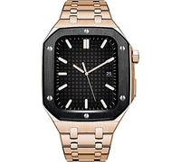 Case de montre en métal en acier inoxydable de luxe Kit de mod de monnaie ， pour la série 9 8 7 6 SE 5 4 ， STRAPE DE STRAPE DE MONTRE D'ACIER ， pour iWatch 44mm 45 mm DIY ROYAL OAK RESTOFIT