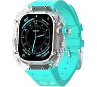 Case de montre glacier transparent + Slicone Watch Strap Urban Sport Mod Kit ， pour la série Ultra 8 49mm 7 6 5 4 SE 44mm 45 mm Band de montre en caoutchouc Remplacer
