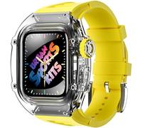 Case de montre glacier transparent + Slicone Watch Strap Urban Sport Mod Kit ， pour la série Ultra 8 49mm 7 6 5 4 SE 44mm 45 mm Band de montre en caoutchouc Remplacer