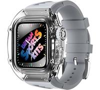Case de montre glacier transparent + Slicone Watch Strap Urban Sport Mod Kit ， pour la série Ultra 8 49mm 7 6 5 4 SE 44mm 45 mm Band de montre en caoutchouc Remplacer