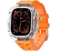 Case de montre glacier transparent + Slicone Watch Strap Urban Sport Mod Kit ， pour la série Ultra 8 49mm 7 6 5 4 SE 44mm 45 mm Band de montre en caoutchouc Remplacer