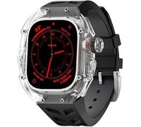 Case de montre glacier transparent + Slicone Watch Strap Urban Sport Mod Kit ， pour la série Ultra 8 49mm 7 6 5 4 SE 44mm 45 mm Band de montre en caoutchouc Remplacer
