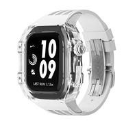 Case de montre transparente 44/45 mm , pour les étuis en plastique Bande de silicone pour la série Iwatch Fluororubber Sangle de modification Kit
