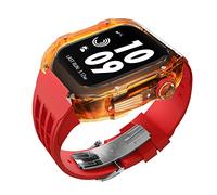 Case de montre transparente 44/45 mm , pour les étuis en plastique Bande de silicone pour la série Iwatch Fluororubber Sangle de modification Kit