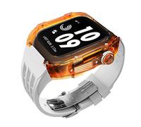 Case de montre transparente 44/45 mm , pour les étuis en plastique Bande de silicone pour la série Iwatch Fluororubber Sangle de modification Kit