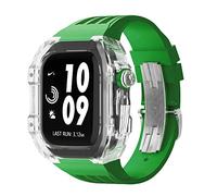Case de montre transparente 44/45 mm , pour les étuis en plastique Bande de silicone pour la série Iwatch Fluororubber Sangle de modification Kit