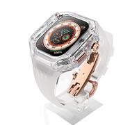 Case de montre transparente + Kit de modification du groupe de montre sportif FluorObber ， pour Apple Watch Ultra 8 49mm Series ， Silicone Watch Band Band Band Modification Kit ),