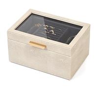 CASE ELEGANCE Boîte à Bijoux à 3 Niveaux, Rangement et vitrine pour Bracelets, Boucles d'oreilles, bagues, Colliers, Organiseur d'accessoires pour Femmes, Filles, épouse (Petite)