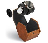 CASE ELEGANCE Étui de Voyage de Protection pour Rouleau de Montre à 1 Emplacement - Organisateur de Montre de qualité supérieure, avec Cuir végétalien - (Marron)