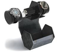 CASE ELEGANCE Étui de Voyage de Protection pour Rouleau de Montre à 2 Fentes - Organisateur de Montres de qualité supérieure, avec Cuir végétalien - (Gris)