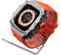Case en alliage de style RM Kit de lunette transparente MOD ， pour Ultra 2 49 mm ， Bands de montre en caoutchouc Accessoires Men Met Metal PC Couverture de montre PC ， pour ES Ultra 2 49 mm Watch DIY