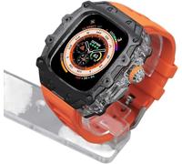 Case en alliage de style RM Kit de lunette transparente MOD ， pour Ultra 2 49 mm ， Bands de montre en caoutchouc Accessoires Men Met Metal PC Couverture de montre PC ， pour ES Ultra 2 49 mm Watch DIY