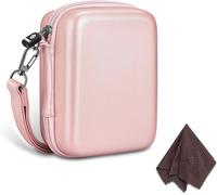 Case for Fujifilm Instax Mini LiPlay Hybrid Instant-Travel EVA Hard Protective Case Cover with Inner Pocket Removable Strap Socohe Zippered Rose Gold