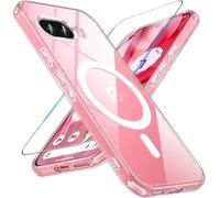 Case For Google Pixel 9a, Compatible With Magsafe With Tempered Glass, Magnetic Protection Pixel 9a Translucent Matte Back Case Cover Slim Shockproof Outdoor Case For Google Pixel 9a, Clear
