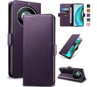 Case For Honor Magic 6 Lite \ [Rfid Blocking] Luxury Pu Protective Case [Magnetic] [Card Slot] [Stand] Wallet Flip Case, [Purple]