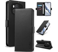 Case For Honor Magic 6 Pro \ [Rfid Blocking] Luxury Pu Protective Case [Magnetic] [Card Slot] [Stand] Wallet Flip Case, [Black]