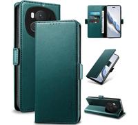 Case For Honor Magic 6 Pro \ [Rfid Blocking] Luxury Pu Protective Case [Magnetic] [Card Slot] [Stand] Wallet Flip Case, [Green]