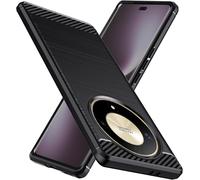 Case For Honor Magic 7 Lite 5g, Premium Soft Tpu & Carbon Fibre Cover Magic7 Lite Shockproof Anti-Scratch Anti-Slip Protective Case Honor Magic 7 Lite/X9c Black