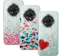 Case For Honor Magic 7 Lite/Magic7 Lite/Honor X9c, 3 Pack Transparent Soft Tpu Silicone Shock Absorption And Anti-Scratch Case Cover With Heart Design