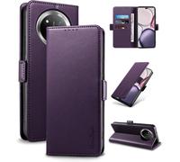 Case For Honor Magic 7 Lite \ [Rfid Blocking] Luxury Pu Protective Case [Magnetic] [Card Slot] [Stand] Wallet Flip Case, [Purple]