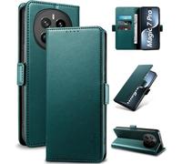 Case For Honor Magic 7 Pro \ [Rfid Blocking] Luxury Pu Protective Case [Magnetic] [Card Slot] [Stand] Wallet Flip Case, [Green]
