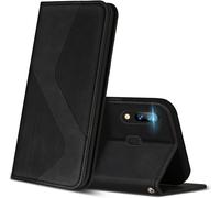 Case For Huawei P Smart 2019, Premium Protective Leather Case Cover With [Card Slots] [Magnetic], Flip Folio Wallet For Huawei P Smart 2019 (Black)