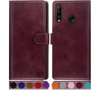 Case For Huawei P30 Lite [Rfid Blocking] [Magnetic Protection] Card Slots Protection Premium Pu Leather Wallet Case Wine Red