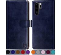 Case For Huawei P30 Pro [Rfid Blocking] [Magnetic Protection] Card Slots Protection Premium Pu Leather Case Cover For Huawei P30 Pro Blue