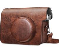 Case for Instax Wide 300-Instant Camera-Vegan Leather Camera Bag Travel Camera Cover Case Bag with Removable Shoulder Strap,Brown