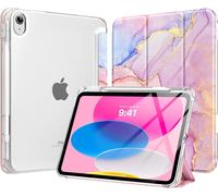 Case for iPad 11 inch (A16) 11th Generation 2025,iPad 10th Gen 10.9 inch 2022 Case with Pen Holder,Slim Lightweight Tri-Fold iPad 10th Gen Case with Heavy Duty Clear Back PC,Pink Marble