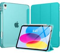 Case for iPad 11 inch (A16) 11th Generation 2025,iPad 10th Gen 10.9 inch 2022 with Pen Holder,Slim Lightweight Tri-Fold iPad 10th Gen Case with Heavy Duty Translucent Back PC,Bondi Blue