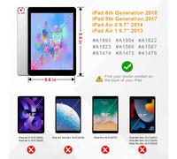 Case For Ipad 9.7 2018/2017/Ipad Air 2/Ipad Air 9.7 Inches-Multi-Angle Protective Folio Case Cover With Pocket And Auto Sleep/Wake Function,Rose Gold