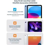 Case for iPad (A16) 11th Generation 11 Inch 2025/iPad 10th Generation 10.9 Inch 2022,90 Degree Rotating Solid PC Case with Auto Wake/Sleep and Stylus Ring,Gilding