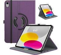 Case for iPad (A16) 11th Generation 11 inch 2025/iPad 10th Generation 10.9 inch 2022,90 Degree Rotating Solid PC Case with Auto Wake/Sleep and Stylus Ring,Purple