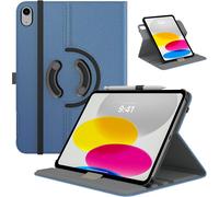 Case for iPad (A16) 11th Generation 11 Inch 2025/iPad 10th Generation 10.9 Inch 2022,Solid PC 90 Rotating Case with Auto Wake/Sleep and Stylus Ring,Denim Blue