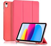 Case for iPad A16 11th Generation 11 Inch 2025,iPad 10th Generation 10.9 Inch 2022 with Pen Holder,Ultra Slim Protective Cover Case,Translucent Frosted Hard Shell Case,Watermelon Red