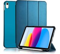 Case for iPad A16 11th Generation 11 Inch 2025,iPad 10th Generation 10.9 Inch 2022 with Pen Holder,Ultra Slim Protective Cover Case,Translucent Frosted Hard Case,Peacock Blue