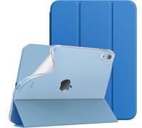 Case for iPad A16 11th Generation 11 Inch 2025, iPad 10th Generation 2022 10.9 Inch, Slim Translucent Soft TPU Tri-Fold Case with Auto Wake/Sleep, Gentian Blue
