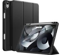 Case for iPad Air 11 Inch M3/M2 (2025/2024), iPad Air 5/4 (10.9 Inch 2022/2020 5th/4th Generation) Case with Pen Holder, Slim Tablet Case with Soft TPU Back (Black)