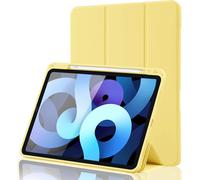 Case for iPad Air 7 11 Inch 2025 M3/Air 6 2024 M2/Air 5/4 2022 2020 10.9 Inch Case with Pen Holder,Supports 2nd Gen Pencil Charging,Auto Wake/Sleep Smart Cover,Yellow