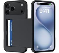 Case For Iphone 10 Pro Max With Card Holder,Silicone Tpu Phone Case,Shockproof Protective Bumper Cover Anti-Scratch Case Wallet Cover Hidden Sliding Slot,Black