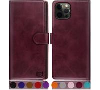 Case For Iphone 12/12 Pro 6.1 Inch [Rfid Blocking] [Magnetic Protection] Card Slots Protection Case Premium Pu Leather Case Cover For Apple 12 Wallet Case Wine Red