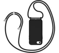 Case For Iphone 8 / Iphone 7 / Iphone Se 2020 With Lanyard, Silicone Necklace With Neck Strap, Adjustable Detachable Lanyard, Soft Shockproof Bumper Cover, Black
